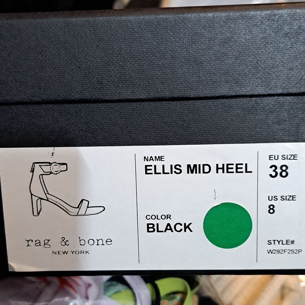 NIB Rag & Bone Ellis Mid Heel Suede Leather In BLACK - Picture 8 of 8